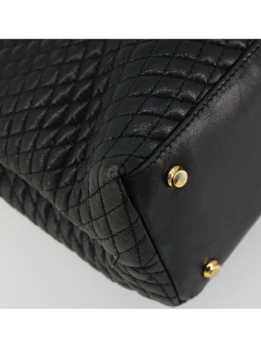 Authentic BALLY Chain Shoulder Bag Leather Black Gold - Picture 4 of 16